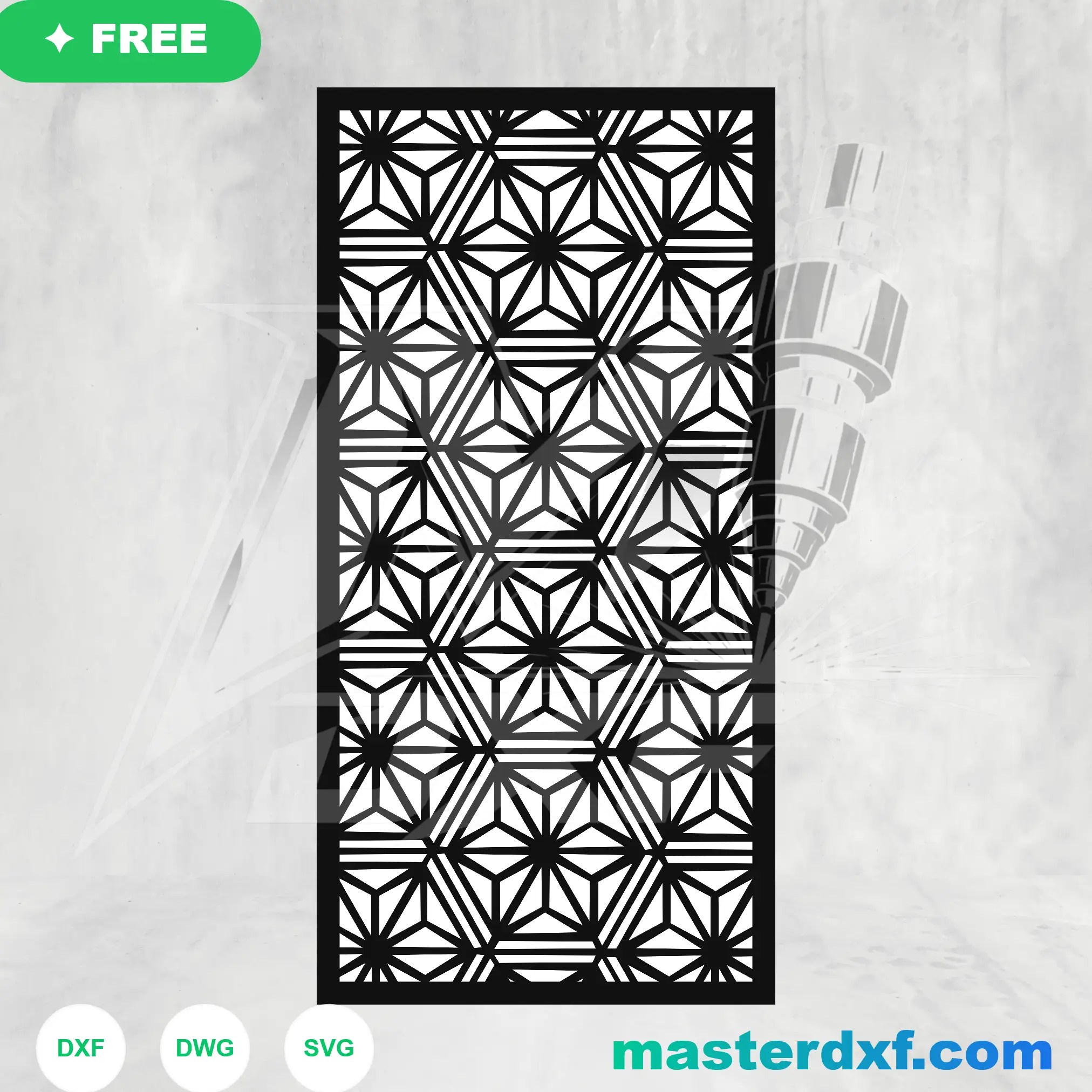 Symmetrical Art Deco Chevron Fan Gate Insert DXF File — Free Download for Laser CNC Plasma